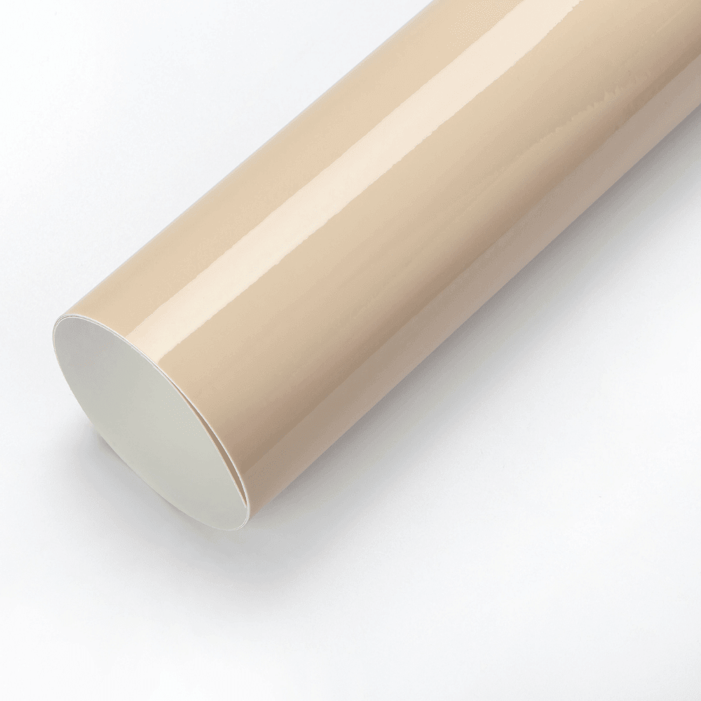 Gloss Crystal Khaki material sample