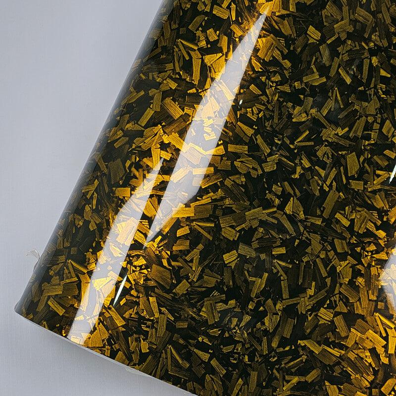 Gloss Gold Forged Carbon Fiber material sample