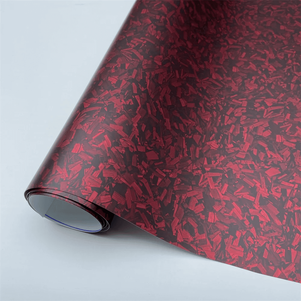 Matte Red Forged Carbon Fiber material sample