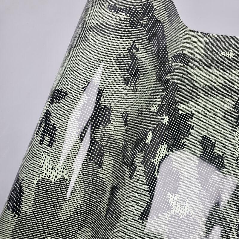 Mint Green Snake Skin Camouflage material sample