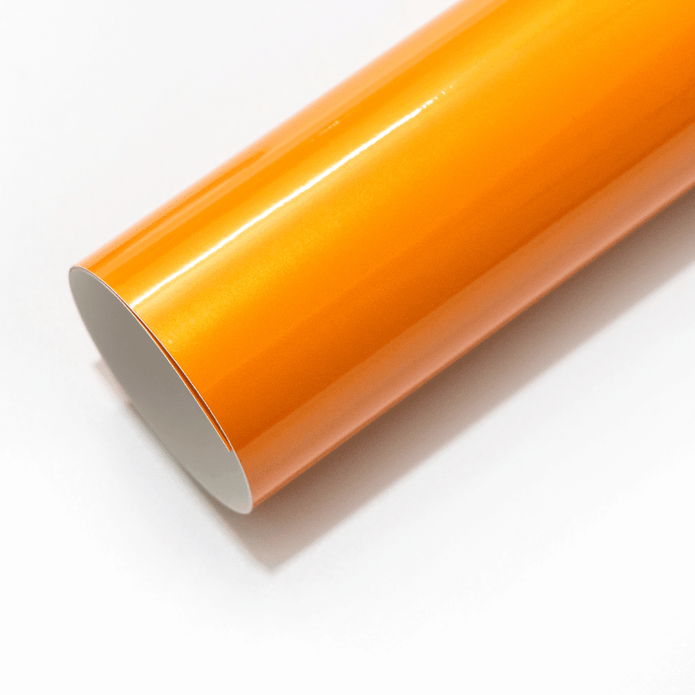 Orange Pearlescent material sample