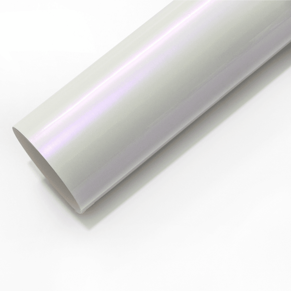 White Shift Purple Golssy material sample
